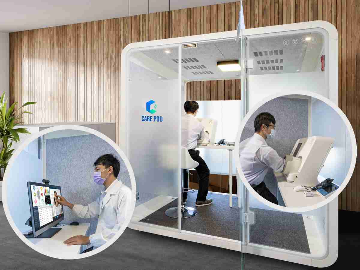 达擎于医疗科技展中展出＂远距诊疗舱＂，，，，以因应医疗数字化及社会高龄化趋势下、、、、复诊及慢性病患等族群对于远距看诊需求逐渐升高所推出的创新整合方案。。。多功能合一、、、、高隐私性的远距诊疗舱可根据病患端与医师端的不同需求，，，提供弹性化及客制化功能，，节省医生和病患的精力及时间